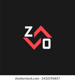 ZO Construcción inicial Bienes Raíces Hogar Logo Diseño Vector