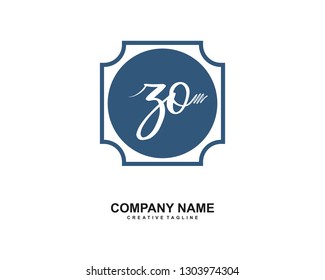 ZO Initial Handwriting Logo Template Vector