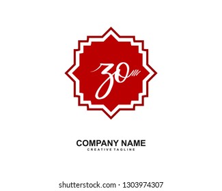 ZO Initial Handwriting Logo Template Vector