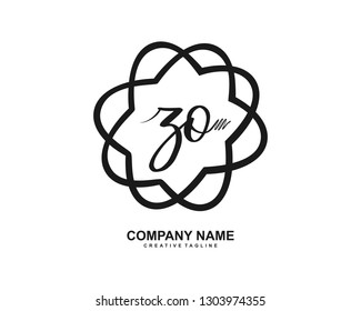 ZO Initial Handwriting Logo Template Vector