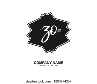 ZO Initial Handwriting Logo Template Vector
