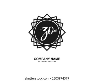 ZO Initial Handwriting Logo Template Vector