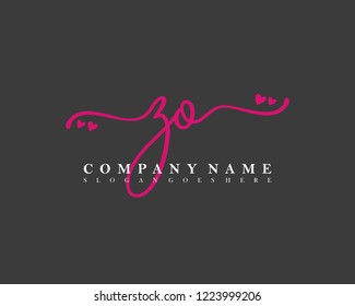 ZO Initial handwriting logo vector