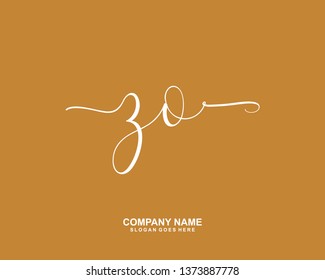 ZO Initial handwriting logo vector