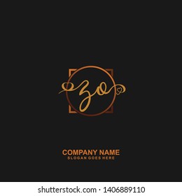 ZO Initial handwriting logo vector