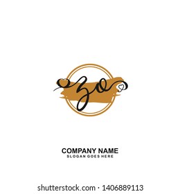 ZO Initial handwriting logo vector