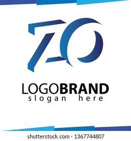 ZO Initial Letter logo in negative space vector template