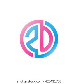 ZO initial letters looping linked circle logo pink blue