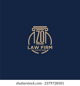 ZO initial monogram for law firm with creative circle line