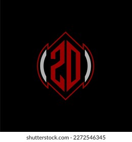 ZO initial monogram logo for gaming with Gemoteric line shape style design on isolated background