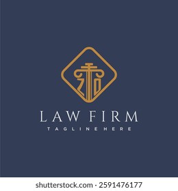ZO initial monogram logo for lawfirm with pillar in creative square design