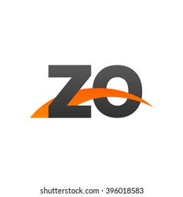 ZO initial overlapping swoosh letter logo black orange
