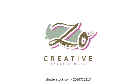 ZO Initials, handwriting logo vector