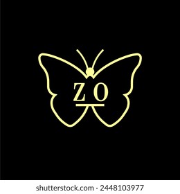 ZO Initials Luxury Butterfly logo Vector illustration