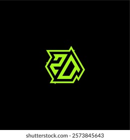 ZO letter cool and dynamic monogram esport gaming initial logo design concept