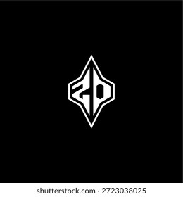 letra ZO logotipo inicial conceito de esporte techno estilo de corrida design moderno monograma de jogos