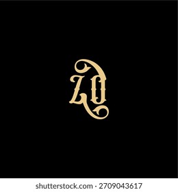 ZO Brief anfängliches königliches Konzept Barock Stil Design Monogramm modernes Logo