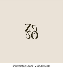 ZO letter luxurious concept elegant wedding dynamic line monogram logo