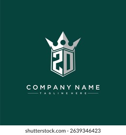 ZO letter monogram initial logo for shield and crown design