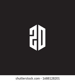 ZO Logo monogram with hexagon shape style design template isolated on black background