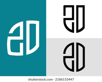 ZO modern initial letter logo design vector bundle. It will be suitable for which company or brand name start those initial.