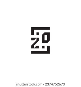 ZO square concept retro logo in high quality professional design that will print well across any print media