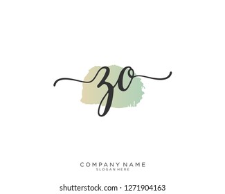 ZO Z O Initial handwriting logo vector