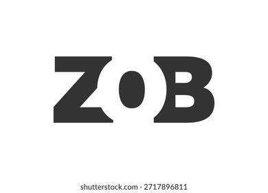 Diseño del logotipo de ZOB. Letra inicial Z O B estilo de letra en negrita para startups tecnológicas, consultoría, marca corporativa. Nombre creativo de la empresa, titulares de la tipografía, identidad, logotipo de moda. Ilustración vectorial.