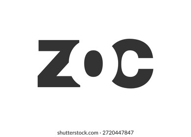Design do logotipo da ZOC. letra inicial Z O C estilo de fonte em negrito para start-ups de tecnologia, consultoria, marca corporativa. Nome criativo da empresa, manchetes identidade tipográfica, logotipo moderno. Ilustração vetorial.