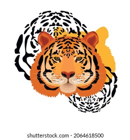 Zodiac 2022 beautiful tiger year of the tiger. Depicted cartoon tiger vector graphics.