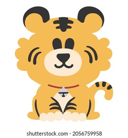 The zodiac in 2022 is the tiger. Deformed cute tiger illustration