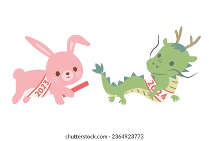 From the zodiac of 2023 to the zodiac of 2024.  dragon for 2024 and rabbit for 2023.