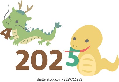 From the zodiac of 2024 to the zodiac of 2025. snake for 2025 and dragon for 2024.