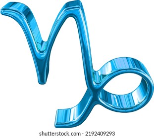 Zodiac 3d sign in blue