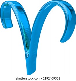 Zodiac 3d sign in blue