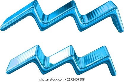 Zodiac 3d sign in blue