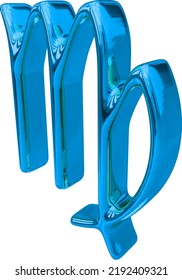 Zodiac 3d sign in blue