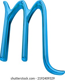 Zodiac 3d sign in blue
