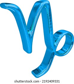 Zodiac 3d sign in blue