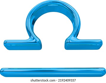 Zodiac 3d sign in blue