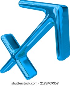 Zodiac 3d sign in blue