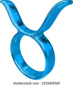 Zodiac 3d sign in blue