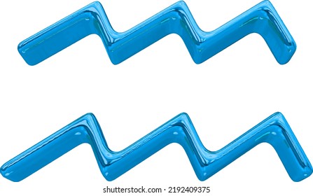 Zodiac 3d sign in blue