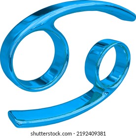 Zodiac 3d sign in blue