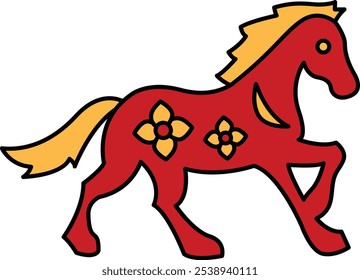 Zodiac Animal Horse Icon Representing Strength, Independence, and Energetic Spirit, Perfect for Highlighting Chinese Zodiac Themes, Astrology, and Cultural Significance with a Bold and Dynamic Design