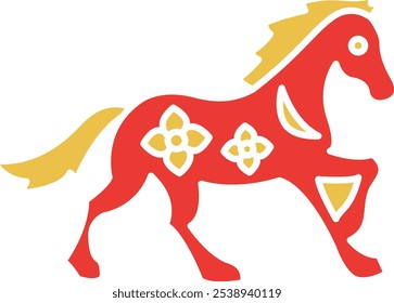 Zodiac Animal Horse Icon Representing Strength, Independence, and Energetic Spirit, Perfect for Highlighting Chinese Zodiac Themes, Astrology, and Cultural Significance with a Bold and Dynamic Design