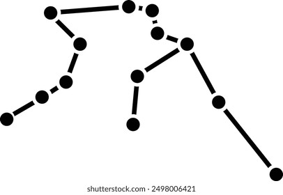 Zodiac, Aquarius flat black vector icon.