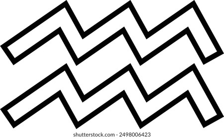 Zodiac, Aquarius flat black vector icon.