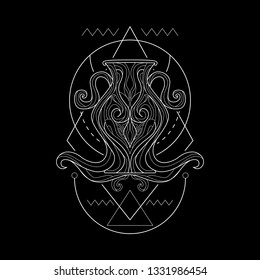 Zodiac Aquarius geometric Style for merchandise or apparel design