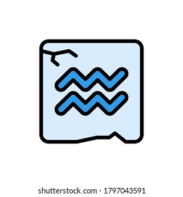 Zodiac Aquarius icon. Simple color with outline vector elements of esoteric icons for ui and ux, website or mobile application